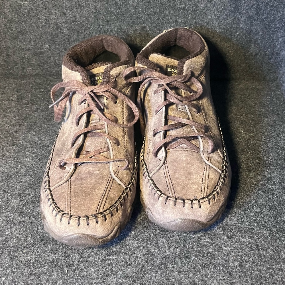 Skechers Relaxed Fit Totem Pole Boots Womens 9 M Biker Leather SN49013 Brown
